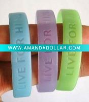 Wholesale glow in the dark silicon bracelet