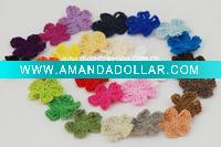 Wholesale DD01009B Hand Crochet Fashion Accessories Fruits Flowers Appliques Cotton flower making craft