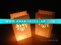 Wholesale popular flame retardant paper candle bag with manf shape and color