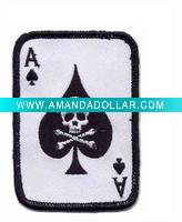 Wholesale Embroidery patches with the sylbom of poker A