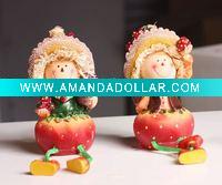 Wholesale Artificial strawberry couple Resin Craft Home Decoration