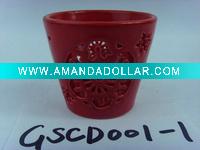 Wholesale ceramic red candle holder