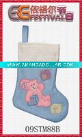 embroidered christmas stocking