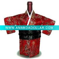 Wholesale Kimono wine bottle cover,wine bottle decoration