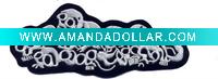 Wholesale Embroidery skull patches/bagdes/emblems with SKULL BASE