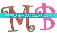 Wholesale Curlz letter embroidered on twill for home decoration