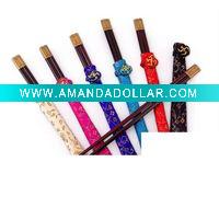 Wholesale chinse style wooden chopstick with silk cover