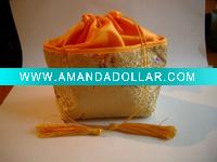 Wholesale christmas silk jewelry pouches