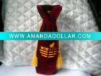 Wholesale chinese new style velvet wine bag