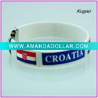 Wholesale World cup bangle with national flag for men