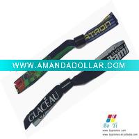 woven logo wristband with plastic closer