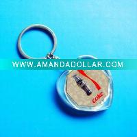 Wholesale Fashion heart shape lcd solar flash key chain