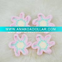Wholesale DD01047B Hand Crochet Fashion Accessories Fruits Flowers Appliques Cotton flower making craft