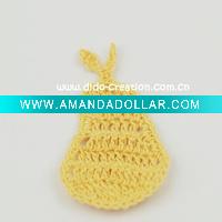 Wholesale DD01039E Hand Crochet Fashion Accessories Fruits Pear Flowers Appliques Cotton flower making craft
