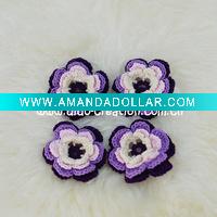 Wholesale DD01040F Hand Crochet Fashion Accessories Fruits Flowers Appliques Cotton flower making craft