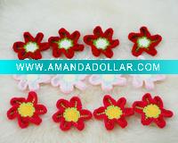 Wholesale DD01047 Hand Crochet Fashion Accessories Fruits Flowers Appliques Cotton flower making craft