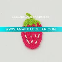Wholesale DD01039D Hand Crochet Fashion Accessories Fruits Strawberry Flowers Appliques Cotton flower making craft