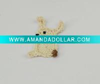 Wholesale DD01035A-2 Hand Crochet Fashion Accessories Flowers Applique Cotton craft Rabbits Bunny