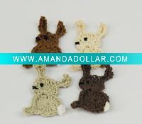 Wholesale DD01035A Hand Crochet Fashion Accessories Flowers Applique Cotton craft Rabbits Bunny