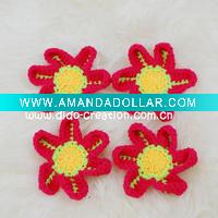 Wholesale DD01047C Hand Crochet Fashion Accessories Fruits Flowers Appliques Cotton flower making craft