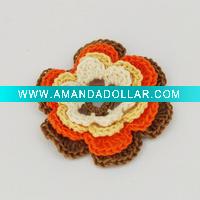 Wholesale DD01040E Hand Crochet Fashion Accessories Fruits Flowers Appliques Cotton flower making craft