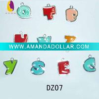 Alphabet charm with enamel