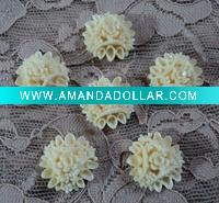 Wholesale 18mm round resin plastic flower cabochons