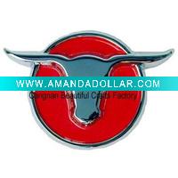 red color enamel badge