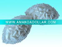 Wholesale 48x32 resin plastic flower -- lily lace cabochon white lot