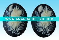 Wholesale Floral flower bouquet 40x30 resin cameos pink