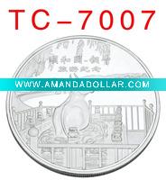 3D engrave silver souvenir medal