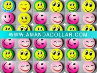 Smile tin button badge