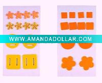 round and flower brads in pack