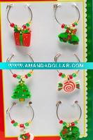 PVC Christmas wine charm