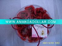 Wholesale Beautiful shower of roses and can soap flower ornament