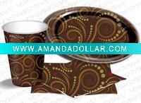 Wholesale Party Kits of Printed Disposable Paper Cup Plate Napkin