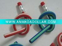 Wholesale 18cm Colorful Flexible Bendable Soft Pencil for Kids