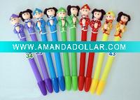 Wholesale Lovely soft ceramic tang-style suit kids ball pen/Toy ball pen
