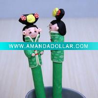 Wholesale Vivid pretty handmade polymer clay craft ink ballpen