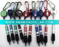 Wholesale 2011 Free shipping carabiner pen with reel