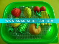 removable novelty fruit and vegetable eraser