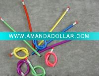 Wholesale free shipping christmas gifts Novelty, 18cm colorful flexible bendy soft pencil EW-091
