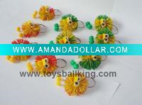 Wholesale koosh ball with a eraser keychain,eraser keychain,koosh ball keychain