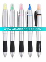 Wholesale Ball pen with highlighter