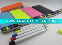 Wholesale plastic pen set including highlighter&ball pen&pencil with box CH-6258