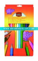 Wholesale 12Pcs 7" Jumbo Color Pencil W/Pencil Sharpener - A08181