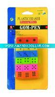 Wholesale 18pc Erasers Set W/Dice Shaped Size:1.5x1.5x1.5cm - A08005