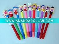 Wholesale Lovely Cartoon animal Promotion soft ceramic ball pen