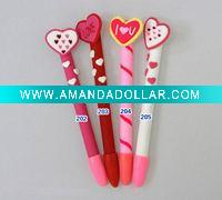 Wholesale Lovely heart shape Promotion soft ceramic ball pen