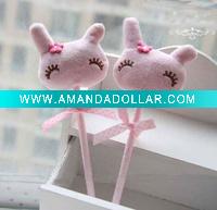 Wholesale Plush pink rabbit ballpoint pen,Cartoon rabbit ball pen